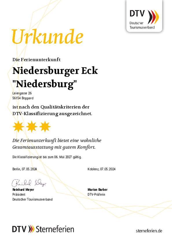 Niedersburger Eck, Wandern, Radfahren, Geniessen, Erholen Lägenhet Boppard Exteriör bild