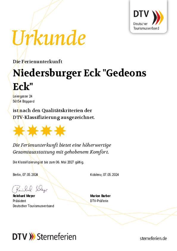 Niedersburger Eck, Wandern, Radfahren, Geniessen, Erholen Lägenhet Boppard Exteriör bild