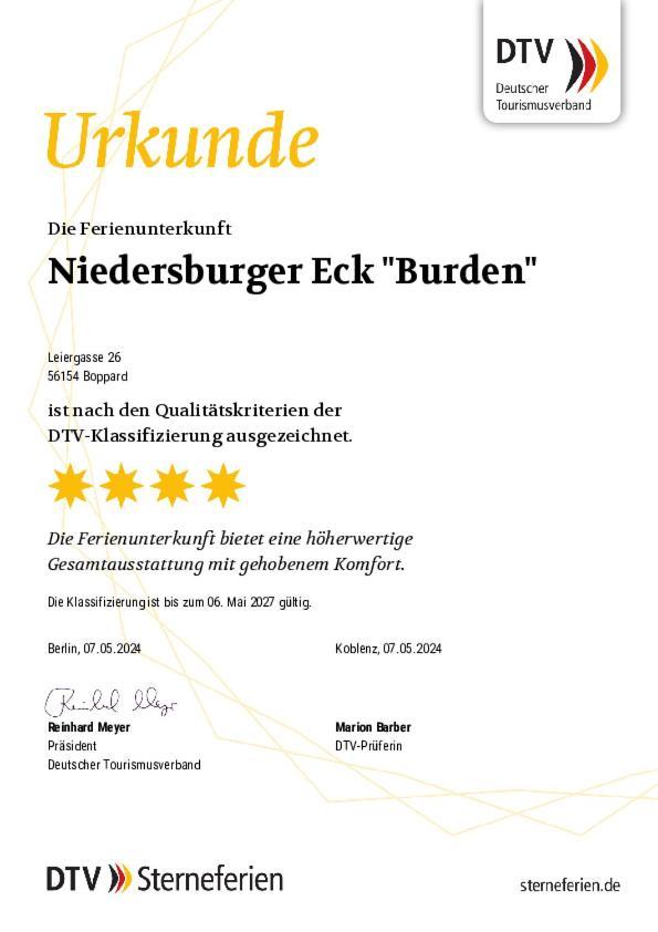 Niedersburger Eck, Wandern, Radfahren, Geniessen, Erholen Lägenhet Boppard Exteriör bild
